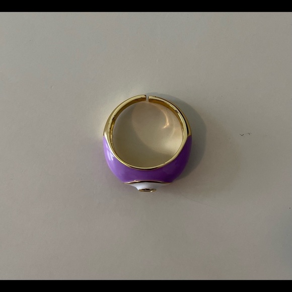Gold plated purple eye ring - Picture 2 of 2